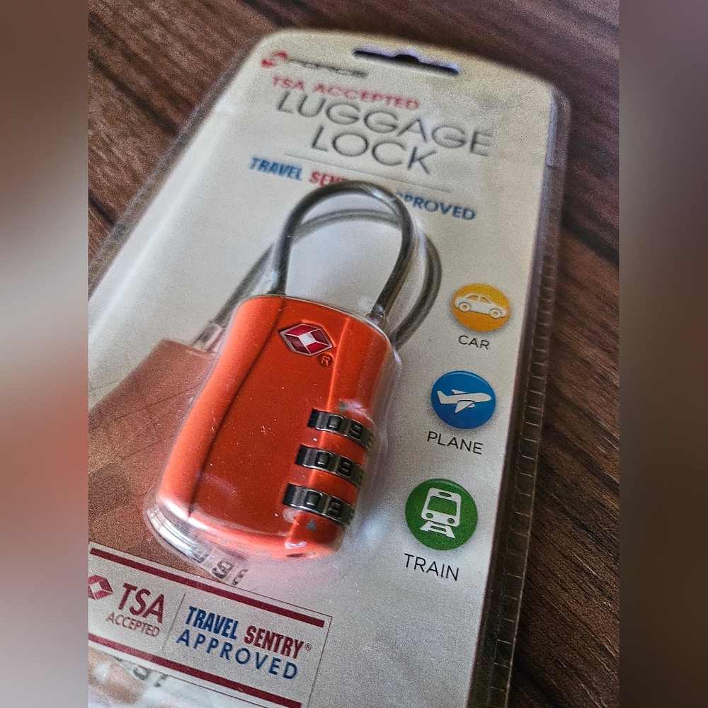 GForce 3 Digit Combination Coded Cable Luggage Lock Anti-theft Suitcase Orange